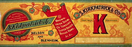 Advertisement for Kirkpatrick and Company's tinned goods