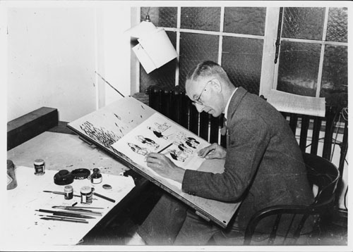 Gordon Minhinnick at work