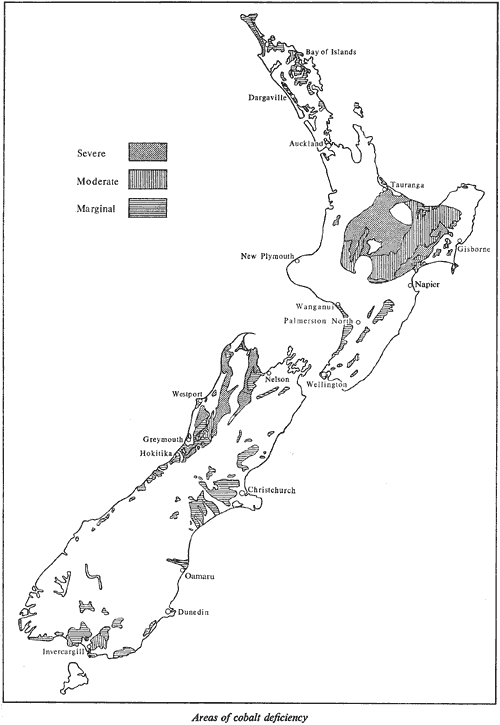 Areas of Cobalt Deficiency