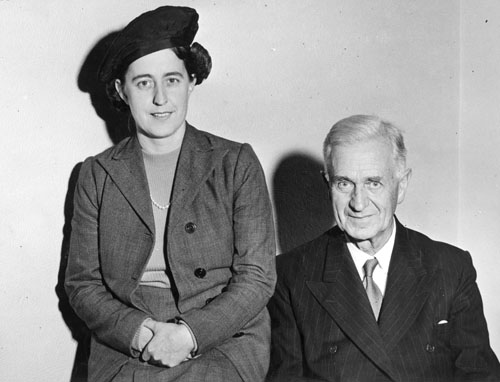 Nancy Northcroft and her father, Erima Harvey Northcroft, 1947