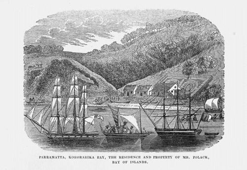 The residence of Joel Polack at Kororāreka (Russell), 1840