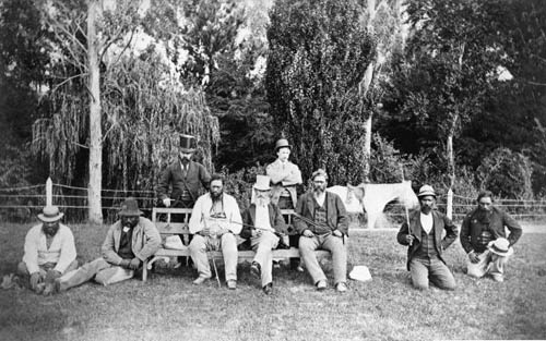 Members of the Repudiation movement, including Henry Robert Russell (seated, centre), 1876