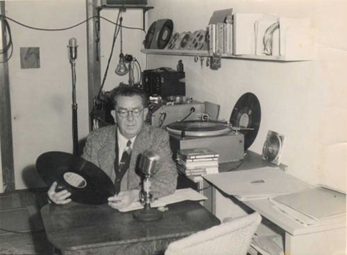 Percy Ronald Stevens at the microphone, 1960s