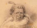 An 1845 pencil sketch of Te Rauparaha by Edward Abbott