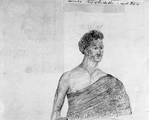A sketch of Te Whakataupuka by John Boultbee