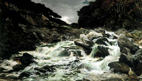 ‘A waterfall in the Otira Gorge’
