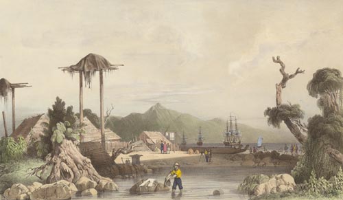 Ships in Otago Harbour, 1840