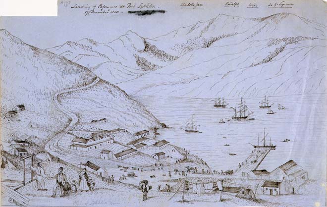 ‘Landing of passengers at Port Lyttelton’