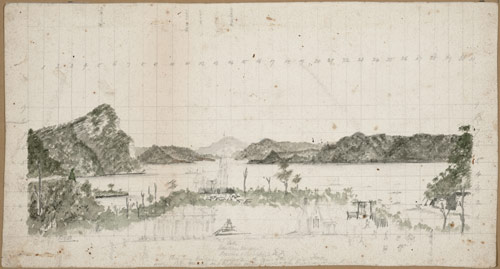 Military camp at Lake Waikaremoana, 1869