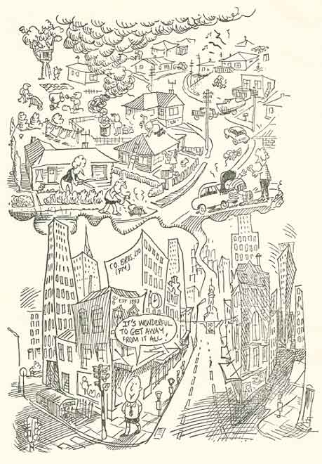 Noisy suburb, quiet city
