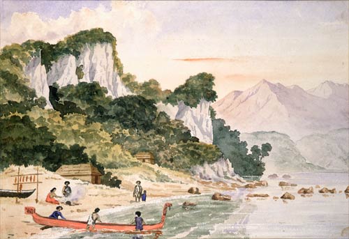 Launching a canoe
