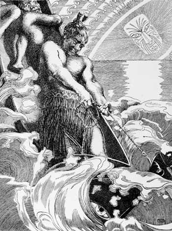 Māui hauls up the North Island