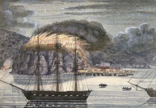 Destruction of a pā, Bay of Islands