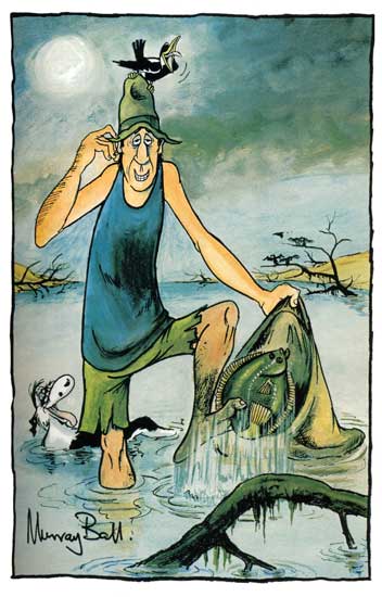 Fishing barefoot