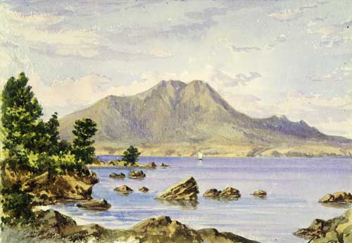 ‘Tauhara from Taupo’, by Charles Barraud