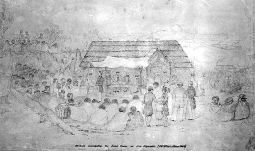 ‘Mr Spain investigates land claims at New Plymouth, Mt
    Eliot, June 1844’