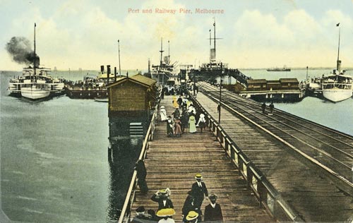 Miners on the railway pier, Melbourne