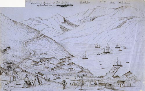 ‘Landing of passengers at Port Lyttelton’