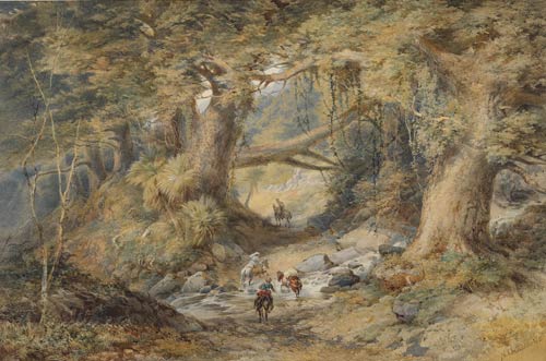 A New Zealand scene by Nicholas Chevalier