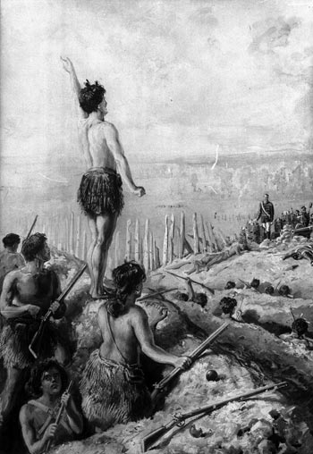 Rewi Maniapoto defies the British at Ōrākau 