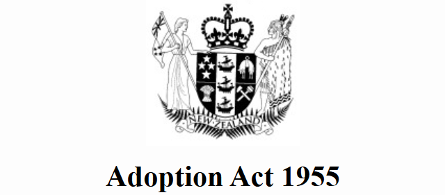 NZ Crest over 'Adoption Act 1955'