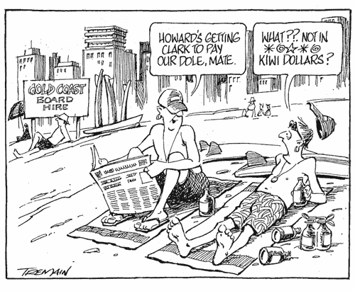 ‘Howard’s getting Clark to pay our dole, mate’