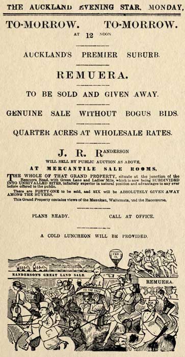 Auckland auction advertisement