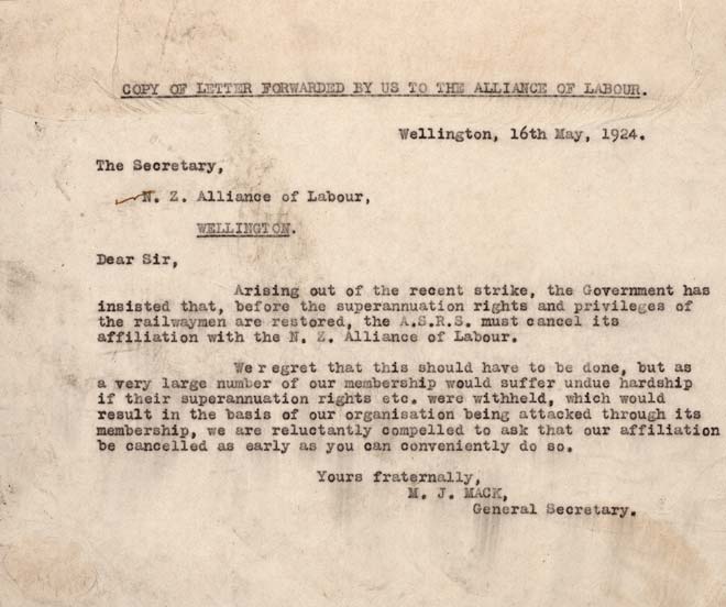 Resigning from the Alliance of Labour