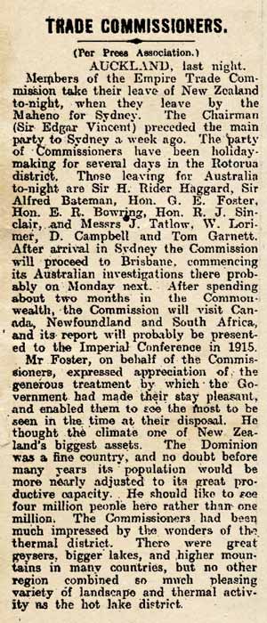 Empire Trade Commission, 1913