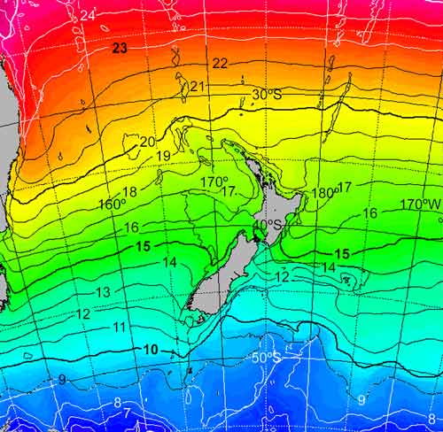 Sea surface temperatures, 1993–2002