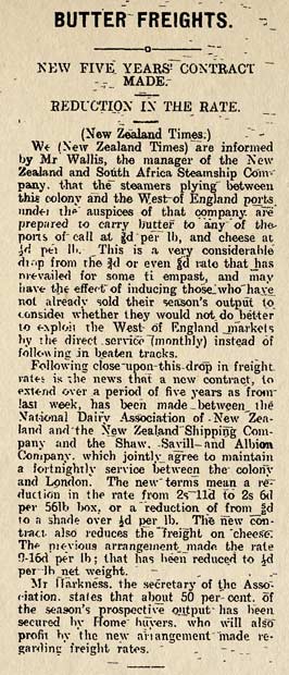 Freighting butter to England