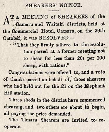 Shearers’ notice, 1873