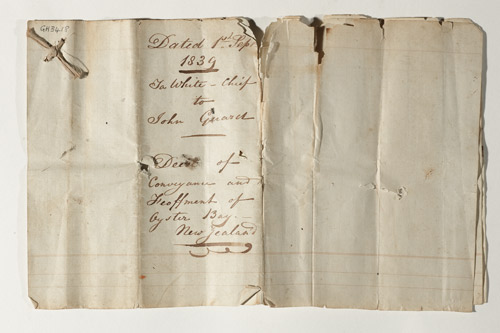 Land deed, 1839