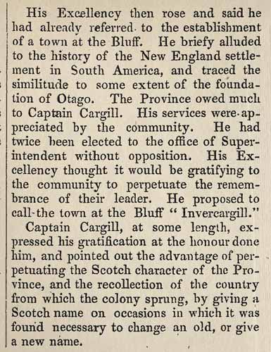 Naming Invercargill