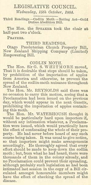 The Codlin Moth Act 1884