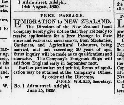 New Zealand Company advertisement