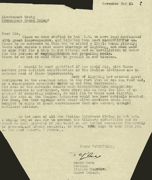 Letter from Somes Island