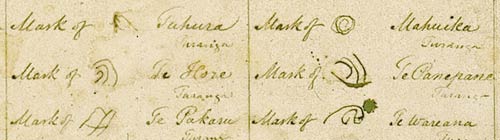 East Coast copy of the Treaty of Waitangi