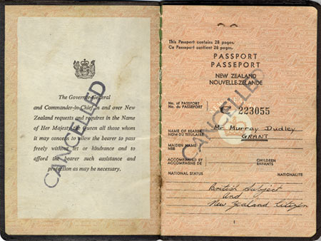 A New Zealand passport, 1964