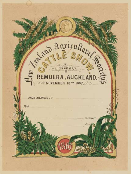 Cattle-show certificate
