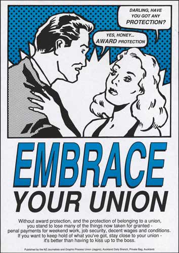Anti-Employment Contracts Act poster, 1991