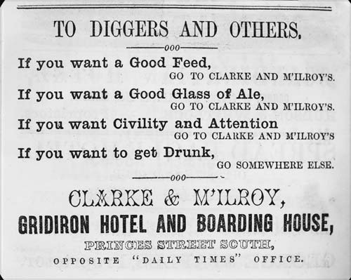 Hotel advertisement, 1864