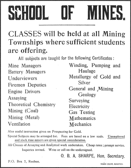 Poster for Reefton School of Mines