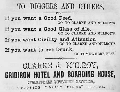 Dunedin hotel advertisement