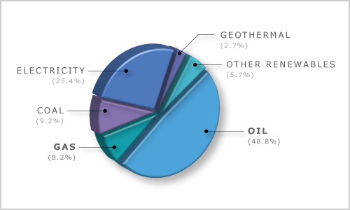 Primary energy supply, 2003