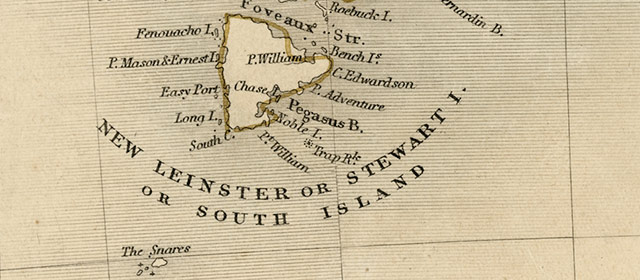 Detail from a map of New Zealand from about 1852