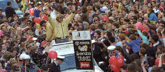 Ticker-tape parade for Peter Blake and Team New Zealand, 1995