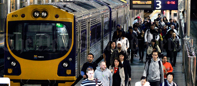 Commuters at Britomart Transport Centre, Auckland