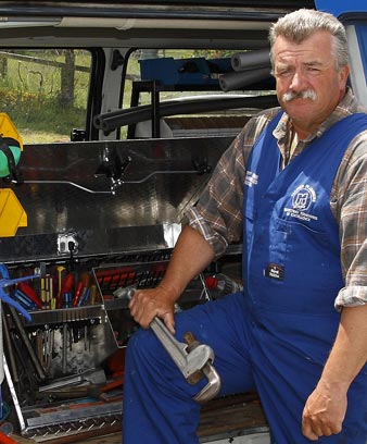 Plumber and his van