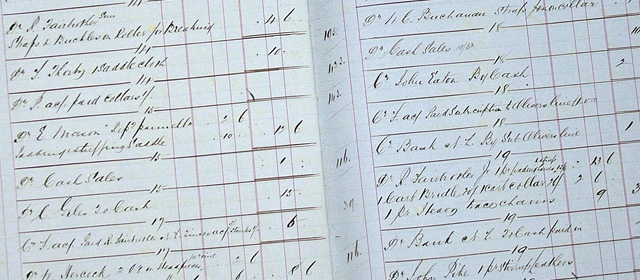Company accounts book, 19th century